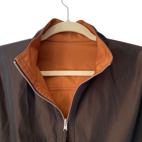 Lafayette 148 New York Reversible Brown Rust Zipper Jacket Windbreaker small - Picture 6 of 9